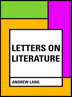 cover image of Letters on Literature